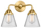 Small Cone Bath Vanity Light, Satin Gold, Clear, Clear