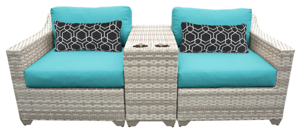 Fairmont 3 Piece Outdoor Wicker Patio Furniture Set 03b