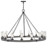Hinkley Sawyer Outdoor Chandelier, Aged Zinc, 15 Light