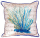 Blue Coral Beige Large Indoor/Outdoor Pillow 18x18