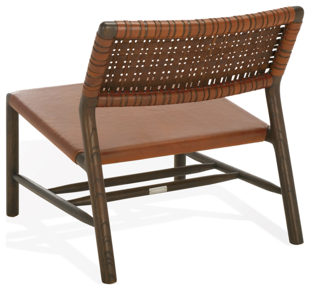 Safavieh Couture Valdina Woven Leather Acccent, Brown/Walnut