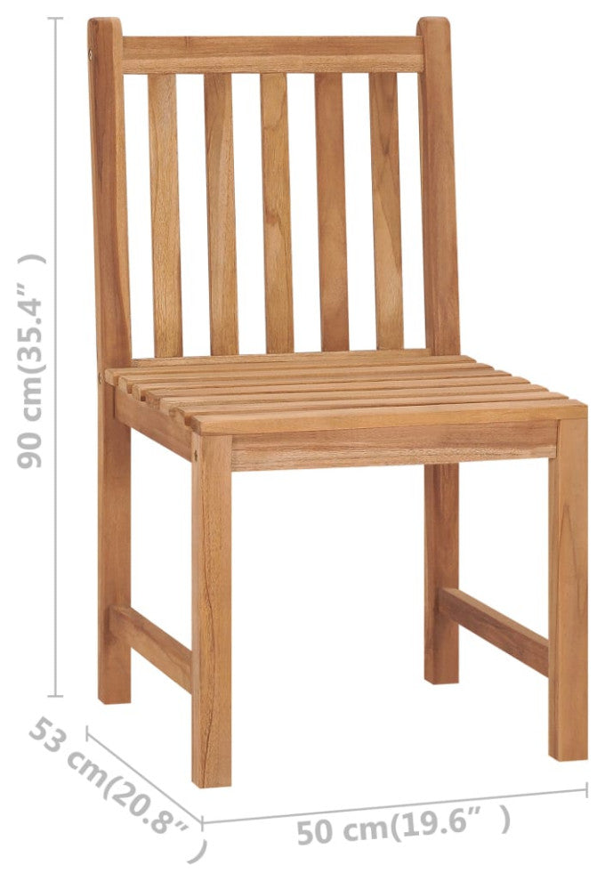 vidaXL 2x Solid Teak Wood Patio Chairs with Cushions Garden Lounge Seating