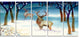 "Amazing Winter Forest With Deer" Landscape Wall Art, 5 Panels, 60"x28"