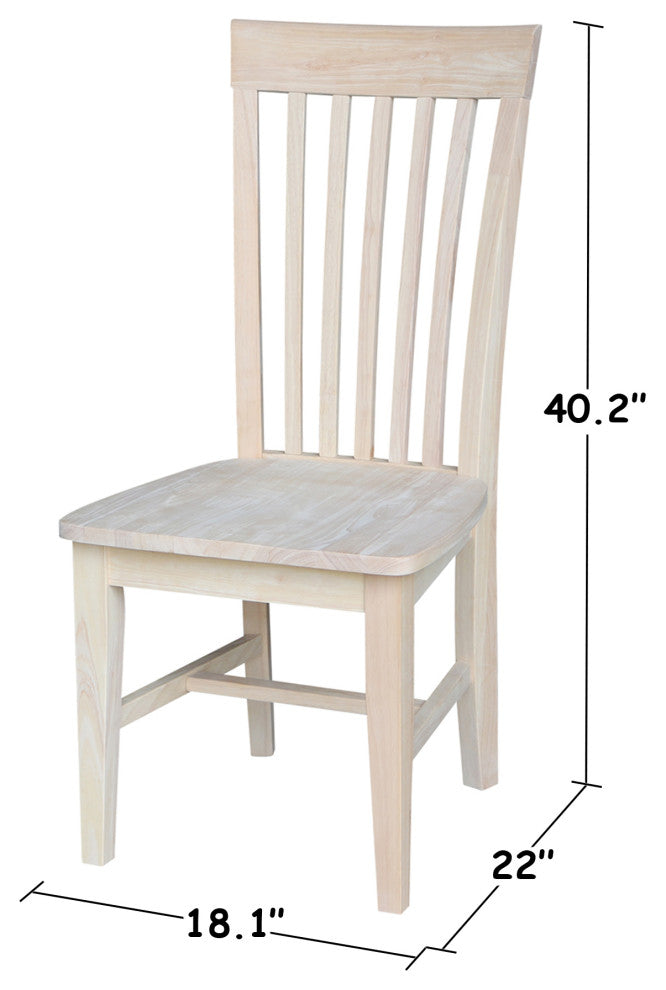 Set of Two Tall Mission Chairs, Unfinished