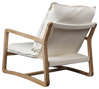 Oak Frame & White Cotton Chair