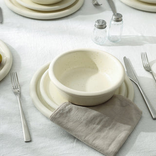 Stone Lain Capri Stoneware 24-Piece Dinnerware Set, White