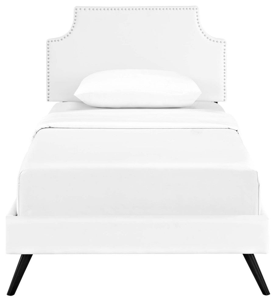 Modway Corene Twin Platform Bed With Round Splayed Legs, White