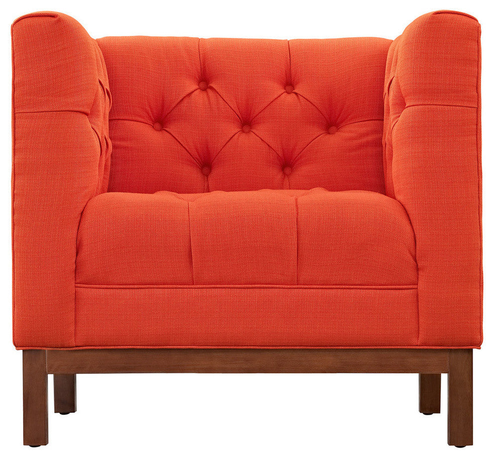 Modern Contemporary Fabric Armchair, Atomic Red, Fabric
