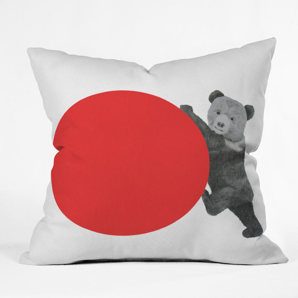 Deny Designs Morgan Kendall Red Bear Outdoor Throw Pillow
