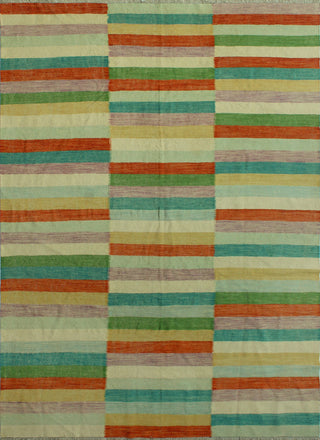 Hand-Woven Winchester Kilim Candis Ivory/Rust Rug, 8'2x11'6