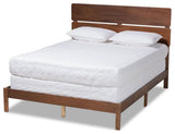 Anthony Modern and Contemporary Walnut Brown Finished Wood King Size Panel Bed