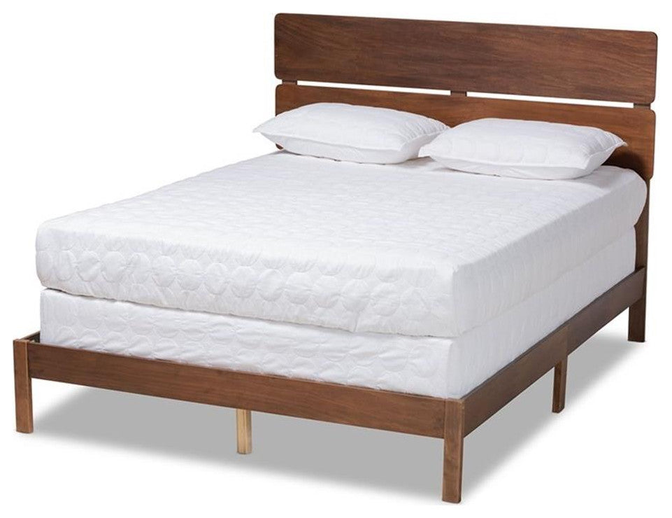 Anthony Modern and Contemporary Walnut Brown Finished Wood King Size Panel Bed