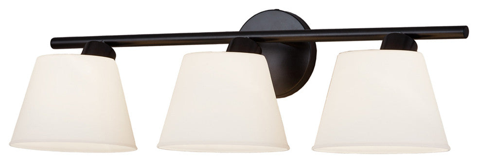 Envoy 3-Light Bath Bar FSN-8073-OPAL-MBLK, Matte Black