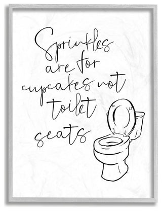 Sprinkles Funny Ink Drawing Bathroom Design, 11"x14"