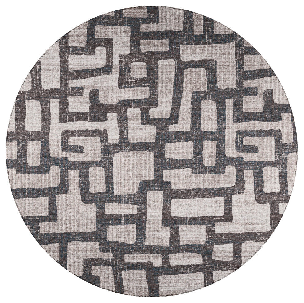 Indoor/Outdoor Sedona SN4 Pebble Machine Washable 6' x 6' Round Rug