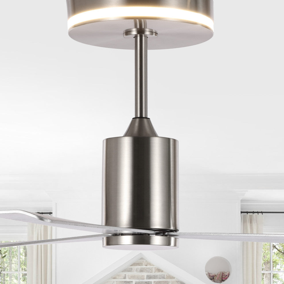 Levi 1-Light 6-Speed Iron Height Adjustable Integrated LED Ceiling Fan, Remote