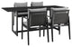Cayman Outdoor Patio 5-Piece Dining Table Set in Aluminum with Gray Cushions
