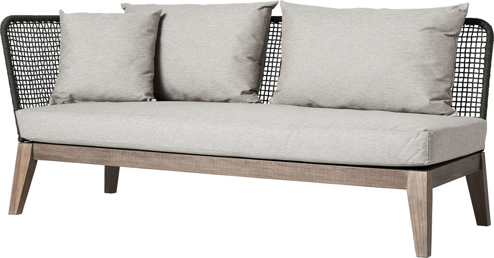 Netta Left Arm Sofa, Dark Gray Cord and Weathered Eucalyptus