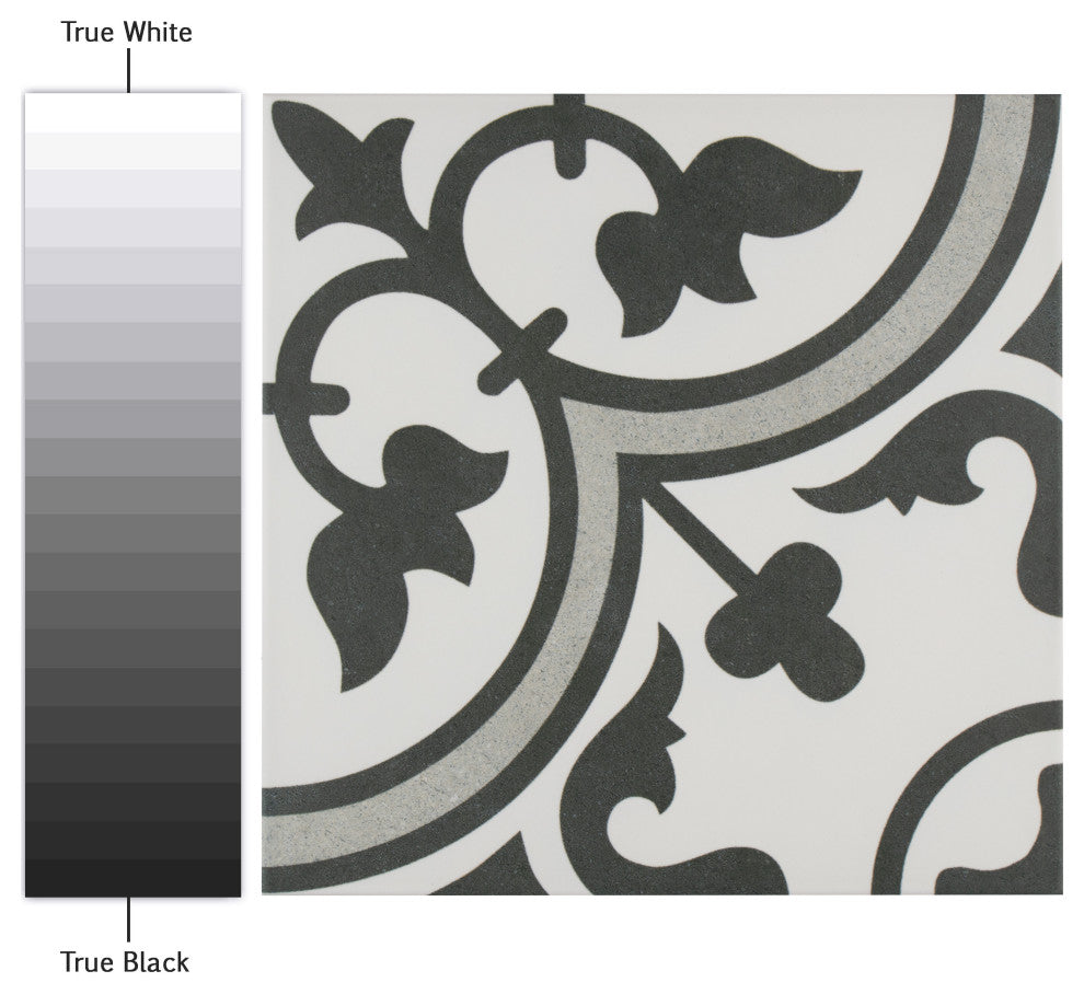 Arte Encaustic Porcelain Floor and Wall Tile, Grey