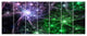 Green Purple Colorful Fireworks, Abstract Art on Canvas, 83"x32", 7 Panels