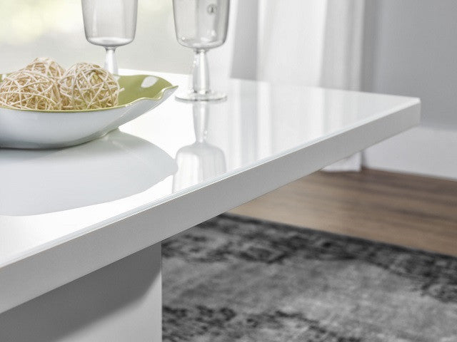 FEVITA Glass Top Coffee Table, White