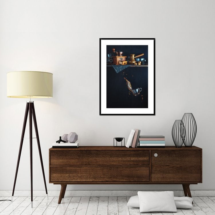 "Coffee From The Top Shelf" Framed Digital Print by Dina Belenko, 32x44"