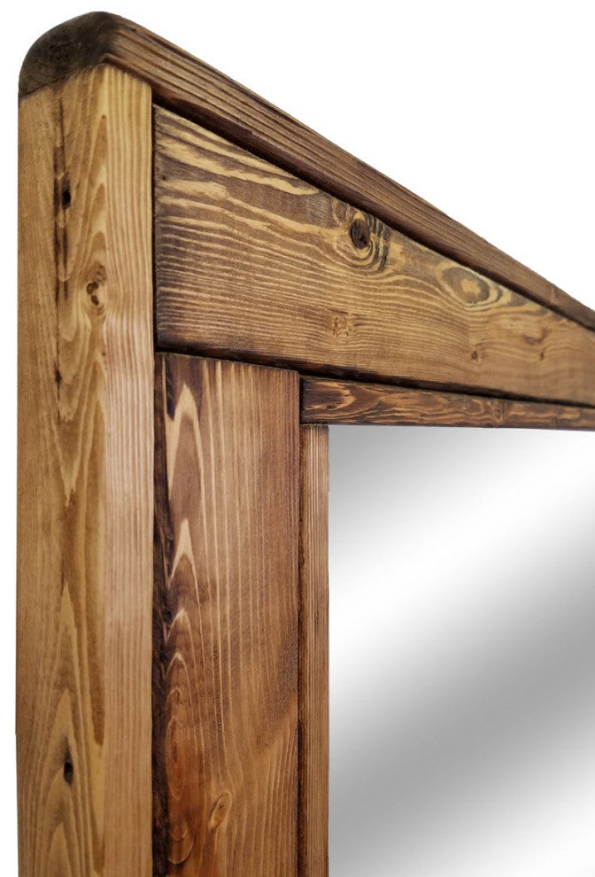 Herringbone Stained Vanity Mirror, Provincial, 30"x36", Vertical