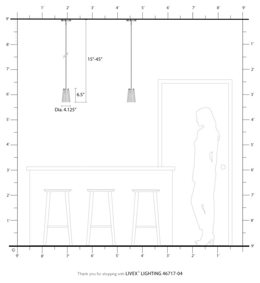Cityview 1 Light Black With Brushed Nickel Accents Mini Pendant