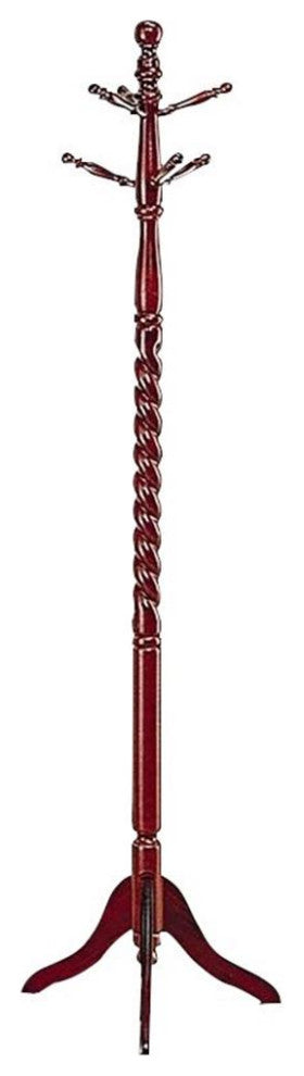 Coaster Traditional Wood 2-Tier Coat Rack with Turned Details in Merlot