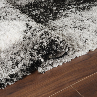 Shag Adrian Gray/Black Rug, 8'9"x12'2"
