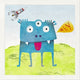 "Alien Friend Number 3" Framed Canvas Giclee by Skip Teller, 21x21"