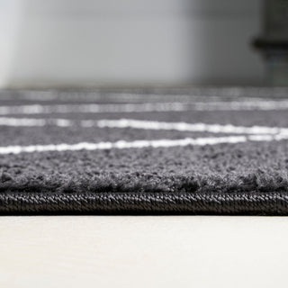 Cole Minimalist Diamond Trellis Black/White 2'x8' Runner Rug