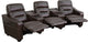 Futura Series 3-Seat Reclining Leather Seating Unit, Cup Holders, Brown