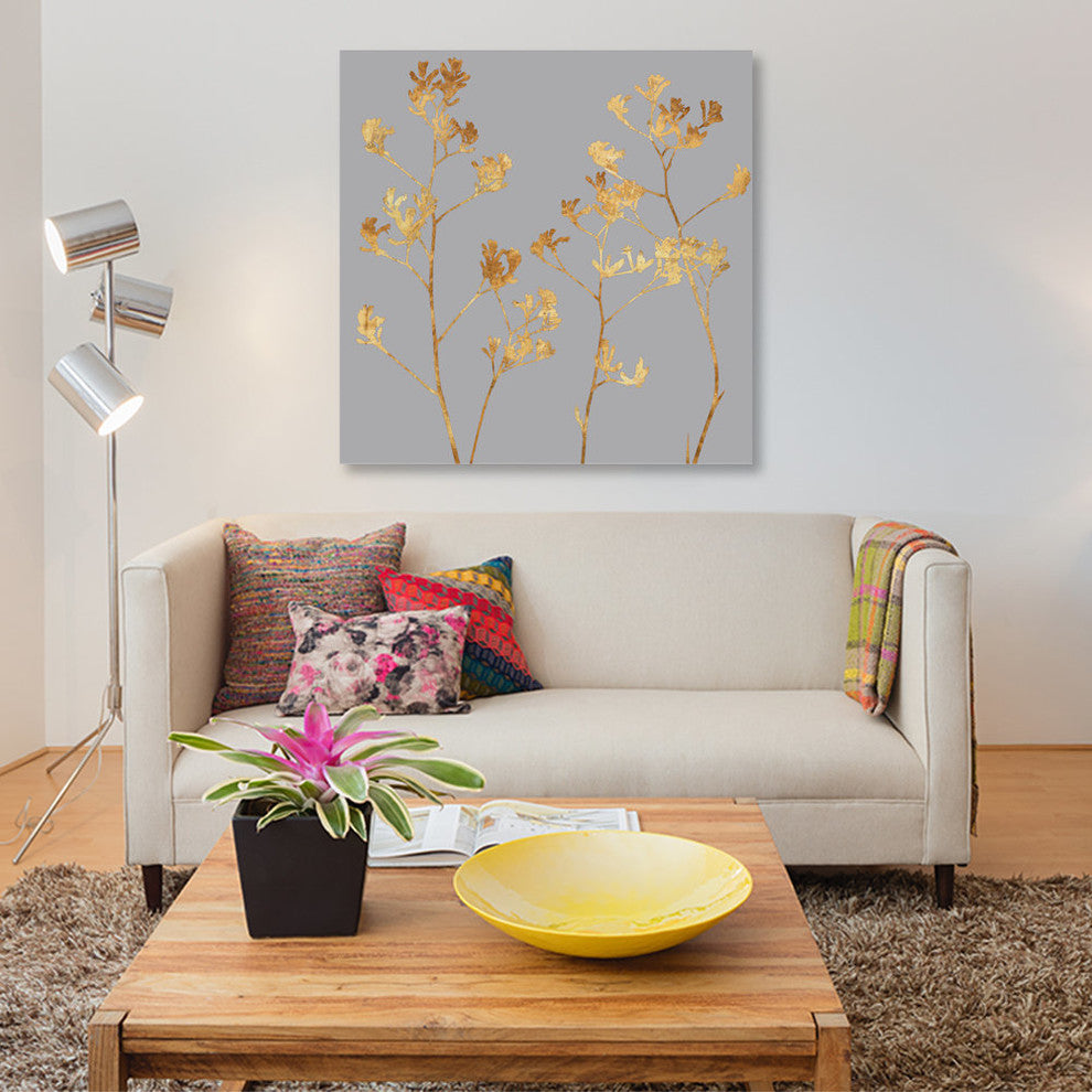 "Gold At Dusk II" by Erin Lange, Canvas Print, 37"x37"