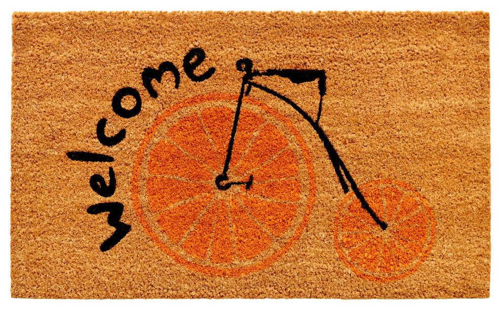 Orange Bike Welcome Doormat