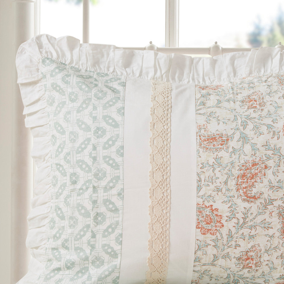 Madison Park Percale Printed Pintuck Flange 9-Piece Comforter Set, California Ki