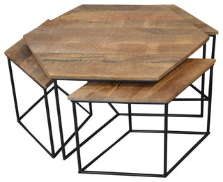 Rose 4-Piece Occasional Table Set in Modern Natural Finish on Solid Wood