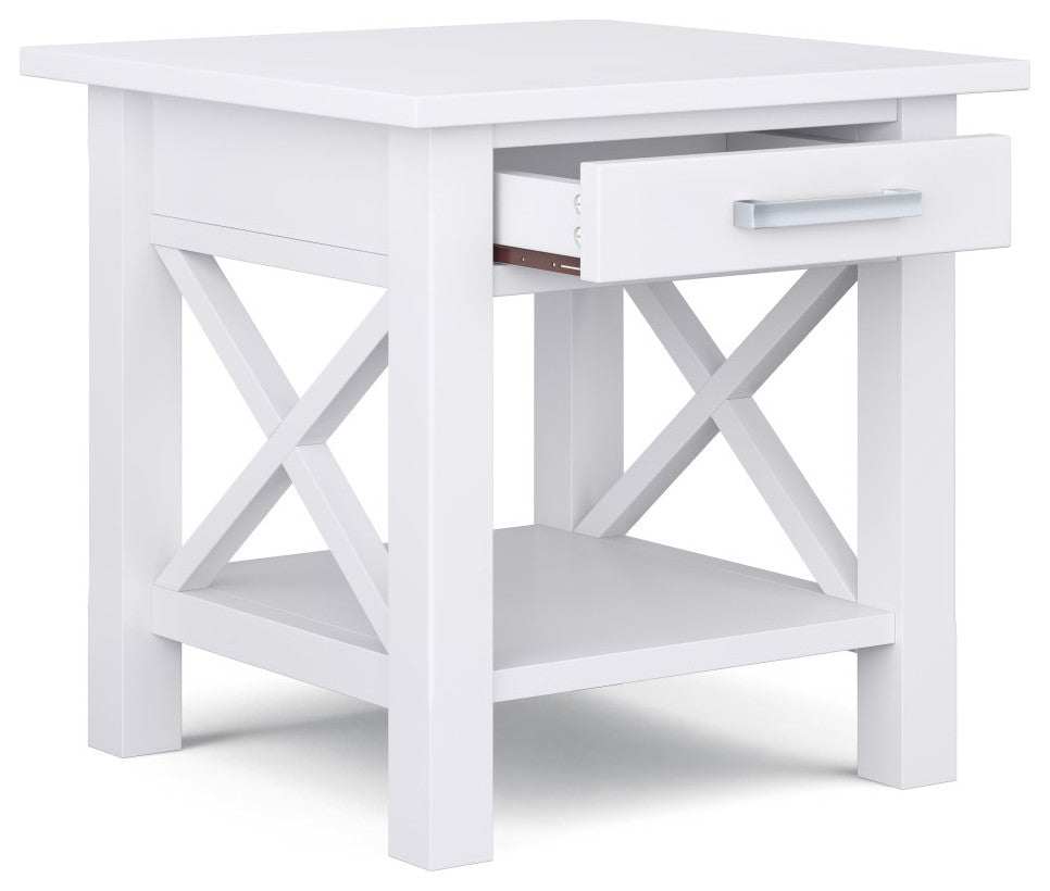 Kitchener SOLID WOOD End Table, White