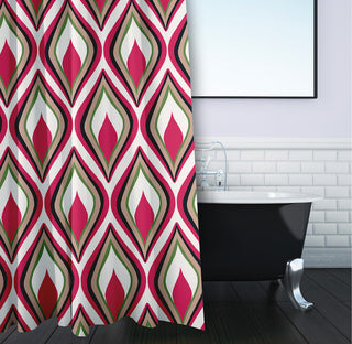 70"Wx73"L Feathers Shower Curtain, Fuschia