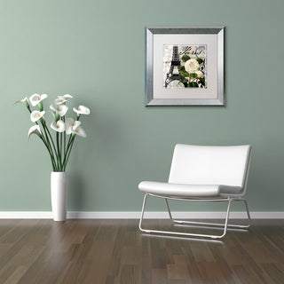 Color Bakery 'Paris Blanc I' Art, Silver Frame, White Matte, 11"x11"