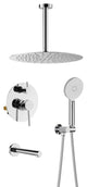 Ceiling Mounted 3-Function Shower System, Rough, Valve, Chrome