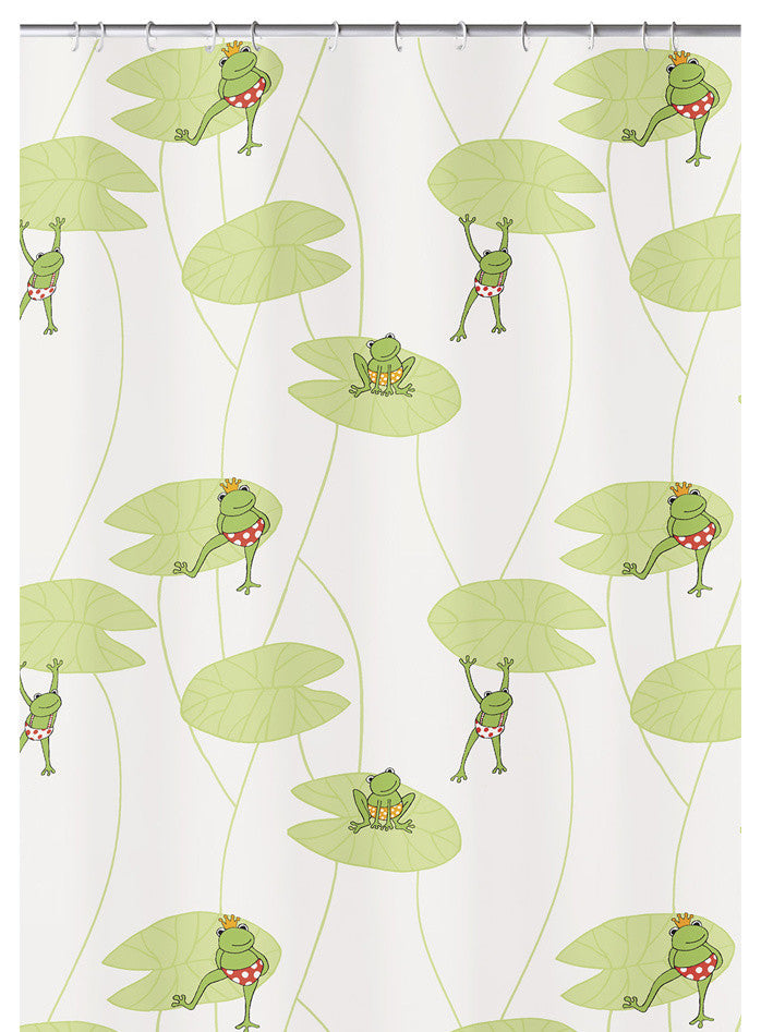 Luxury Kids Fabric Shower Curtain, Frog