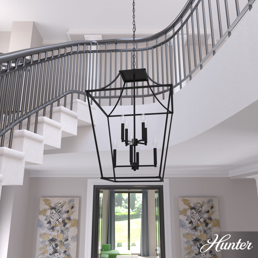 Hunter 23" Laurel Ridge Natural Iron 8 Light Pendant Ceiling