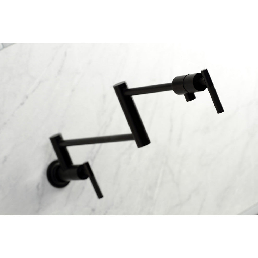 Kingston Brass KS4100CKL Kaiser Wall Mount Pot Filler Faucet, Matte Black