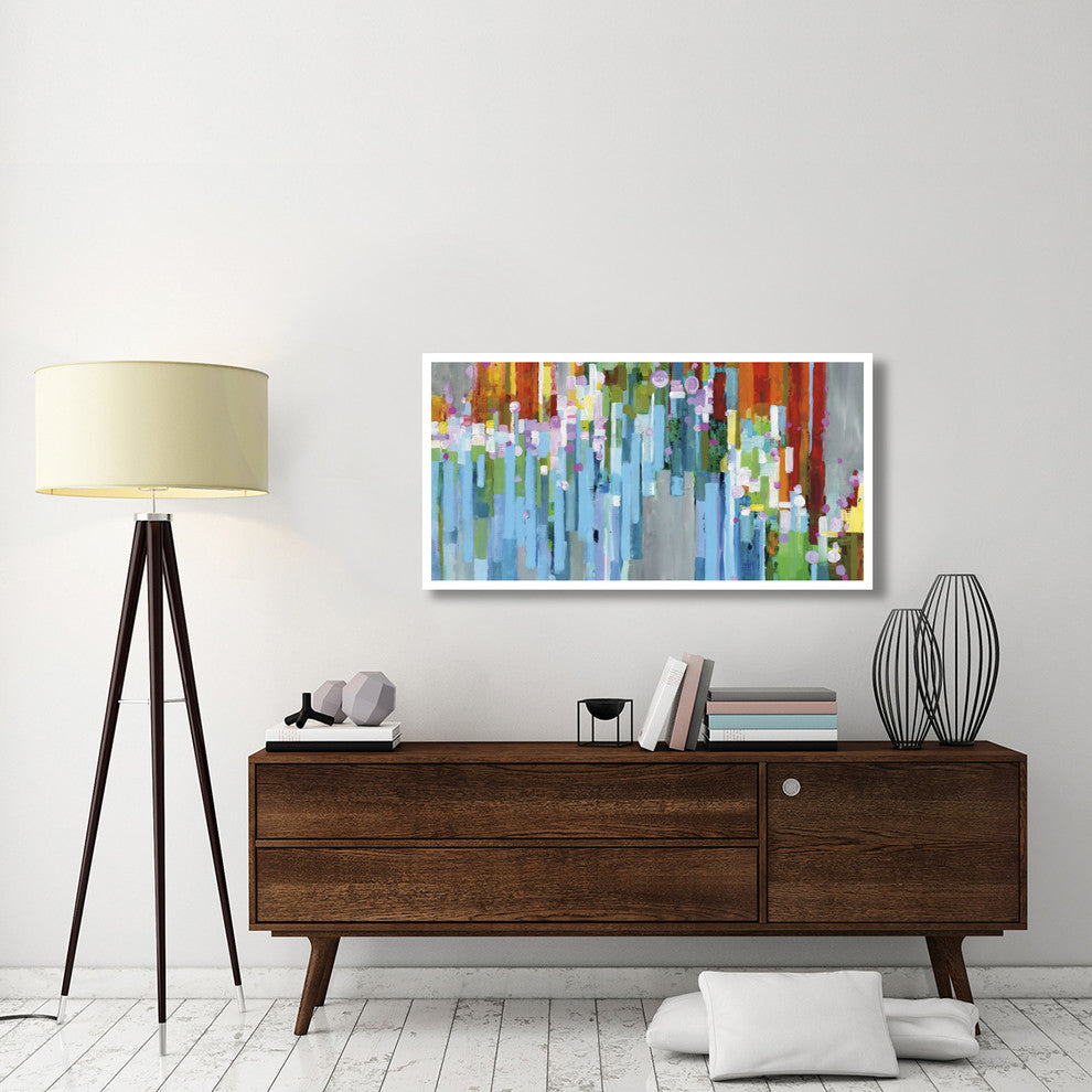"Rainbow of Stripes Square" Digital Paper Print by Danhui Nai, 50"x26"