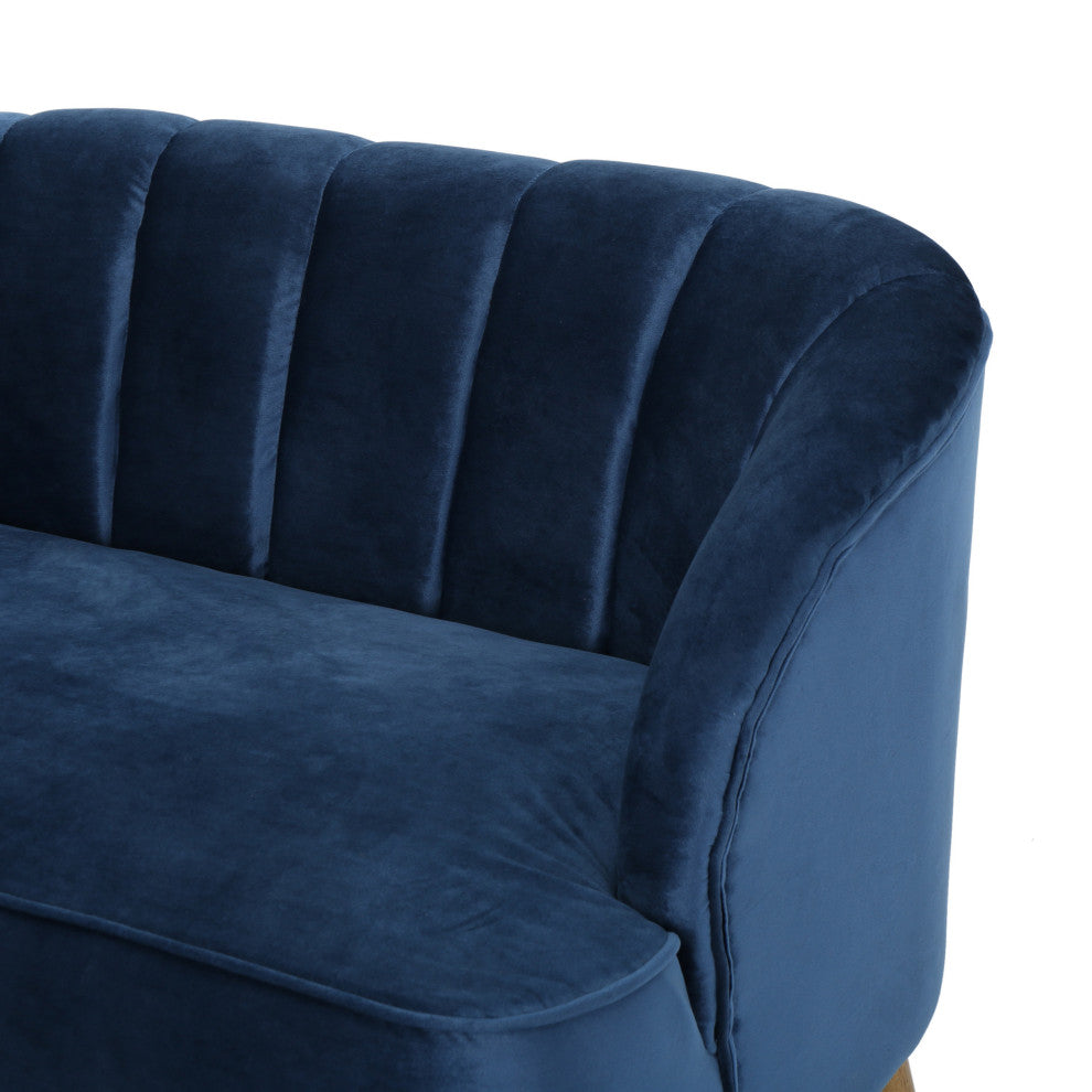 GDF Studio Scarlett Modern New Velvet Sofa, Cobalt