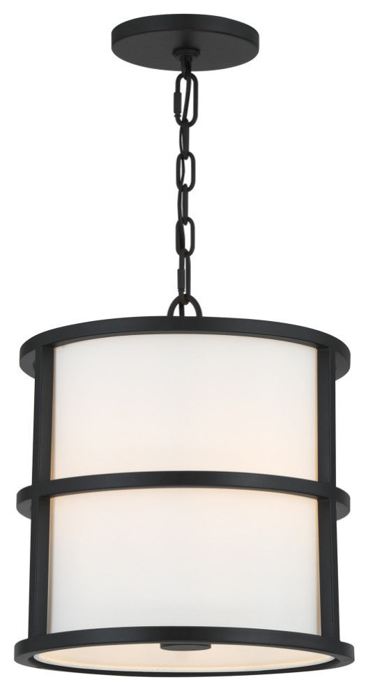 Brian Patrick Flynn for Crystorama Hulton 3 Light Matte Black Pendant