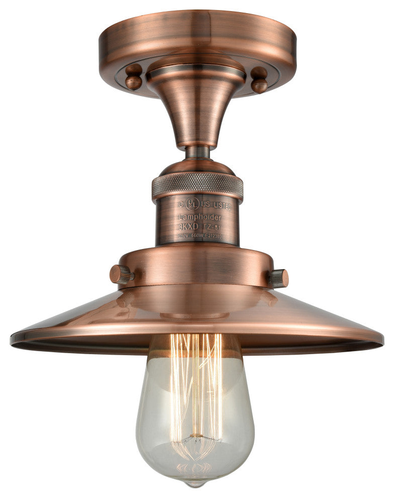 INNOVATIONS LIGHTING 517-1CH-AC-M3-LED Railroad 1 Light Semi-Flush Mount