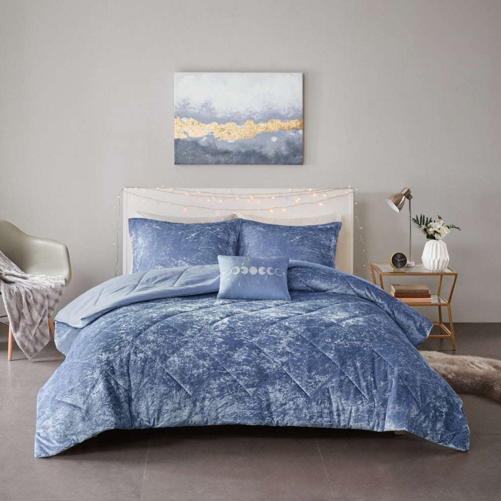 Intelligent Design Felicia Crushed Velvet 4-Piece Comforter Set