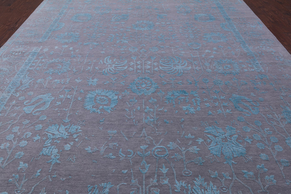 10' 1" X 14' 4" Wool and Silk Persian Handmade Rug Q9119